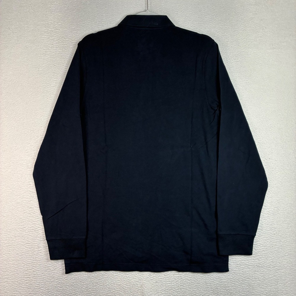 Abercrombie Fitch Polo Shirt Men M Blue Long Sleeve Stretch Pique Preppy NWT - Picture 3 of 8